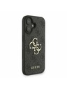 Guess Guess PU 4G Metal Logo Szíjas Hátlap iPhone 16-hoz Fekete