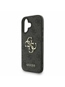 Guess Guess PU 4G Metal Logo Szíjas Hátlap iPhone 16-hoz Fekete