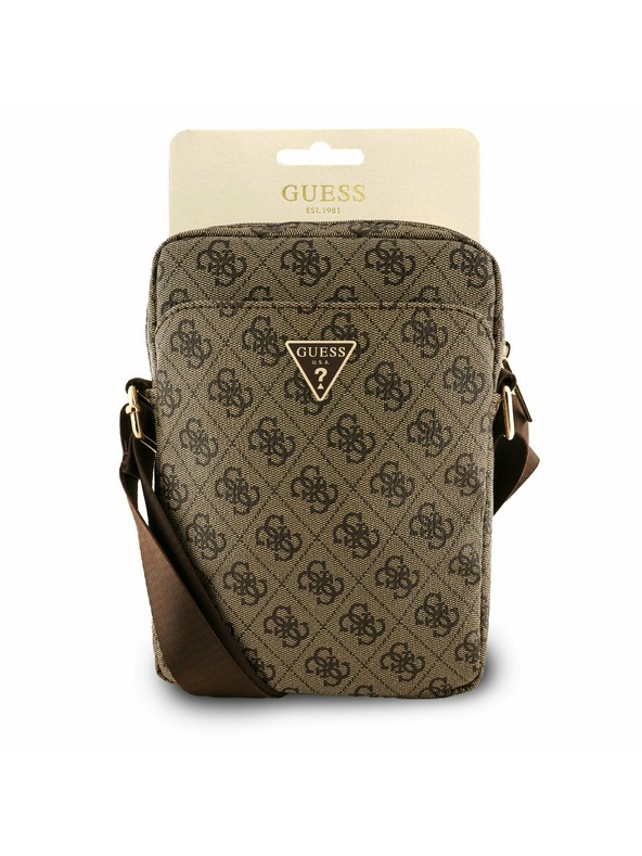 Guess Guess PU 4G Triangle Logo Táska 8" Barna