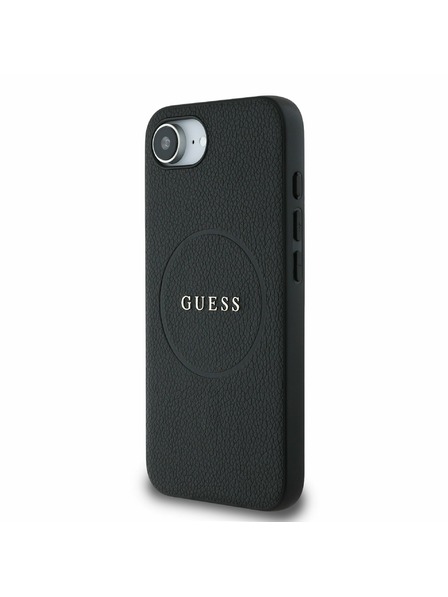 Guess Guess PU Érdes Klasszikus Logo MagSafe Hátlap iPhone 16e-hez Fekete