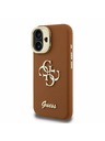 Guess Guess PU Érdes 4G Logo Stand Camera Frame Hátlap iPhone 16-hoz Barna