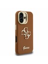Guess Guess PU Érdes 4G Logo Stand Camera Frame Hátlap iPhone 16-hoz Barna