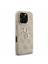 Guess Guess PU 4G Metal Logo Stand Camera Frame Hátlap iPhone 16 Pro-hoz Rózsaszín