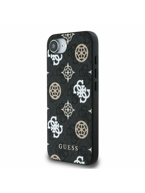 Guess Guess PU 4G Bazsarózsa MagSafe Hátlap iPhone 16e-hez Fekete