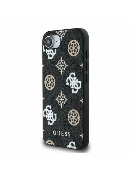 Guess Guess PU 4G Bazsarózsa MagSafe Hátlap iPhone 16e-hez Fekete