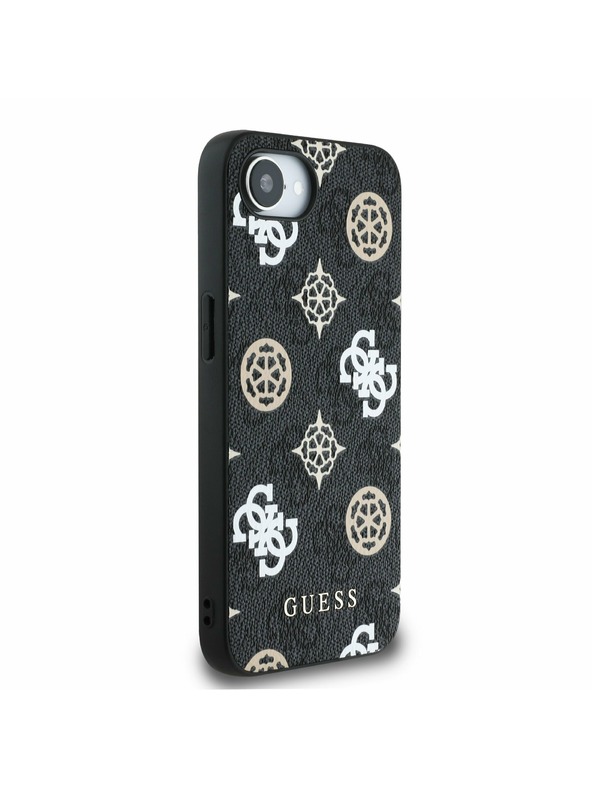 Guess Guess PU 4G Bazsarózsa MagSafe Hátlap iPhone 16e-hez Fekete