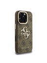 Guess Guess PU 4G Metal Logo Stand Camera Frame Hátlap iPhone 16 Pro-hoz Barna