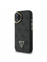 Guess Guess PU 4G Strass Háromszög Logo Stand Camera Frame MagSafe Hátlap iPhone 16-hoz Fekete