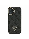 Guess Guess PU 4G Strass Háromszög Logo Stand Camera Frame MagSafe Hátlap iPhone 16-hoz Fekete