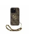 Guess Guess PU 4G Metal Logo Szíj Hátlap iPhone 15 Pro-hoz Barna