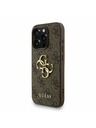 Guess Guess PU 4G Metal Logo Szíj Hátlap iPhone 15 Pro-hoz Barna