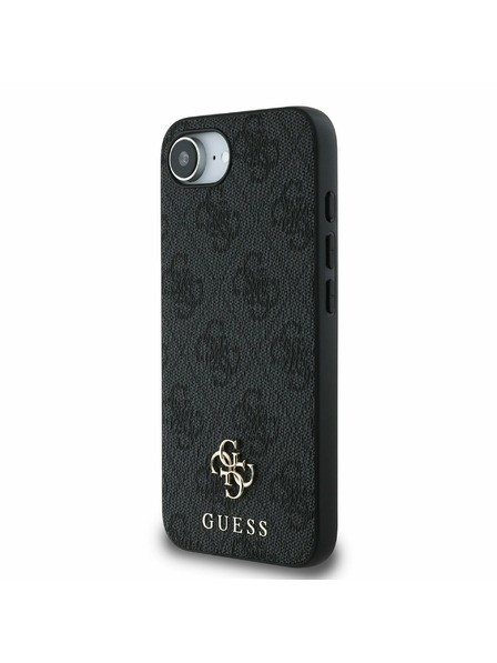 Guess Guess PU 4G Kis Metal Logo MagSafe Hátlap iPhone 16e-hez Szürke