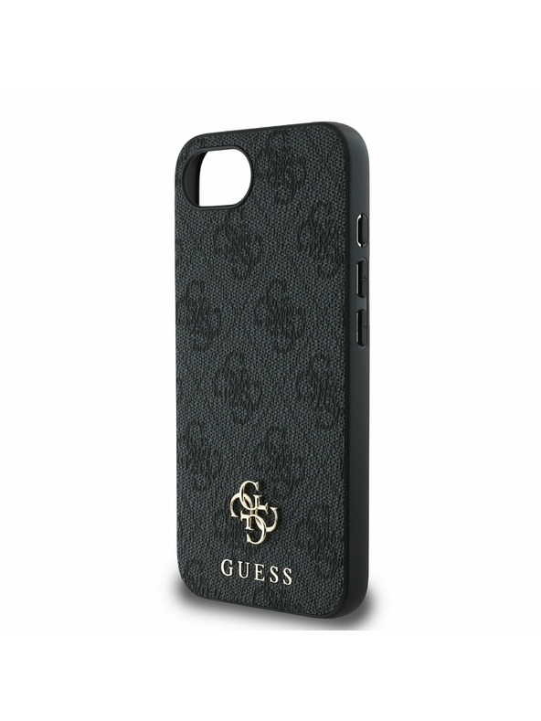 Guess Guess PU 4G Kis Metal Logo MagSafe Hátlap iPhone 16e-hez Szürke