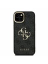 Guess Guess PU 4G Metal Logo Stand Camera Frame Hátlap iPhone 13-hoz Fekete