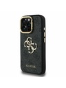 Guess Guess PU 4G Metal Logo Stand Camera Frame Hátlap iPhone 15 Pro-hoz Fekete