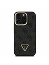 Guess Guess PU 4G Strass háromszög logó állvány kamera keret MagSafe hátlap iPhone 16 Pro Max Black