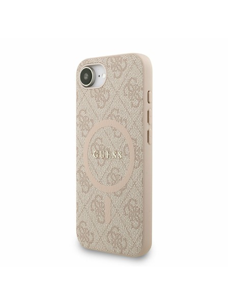 Guess Guess PU bőr 4G színes gyűrű szíj MagSafe hátlap iPhone 16e Pink