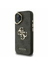 Guess Guess PU 4G fém logó állvány kamera keret hátlap iPhone 16 Black