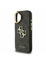 Guess Guess PU 4G fém logó állvány kamera keret hátlap iPhone 16 Black