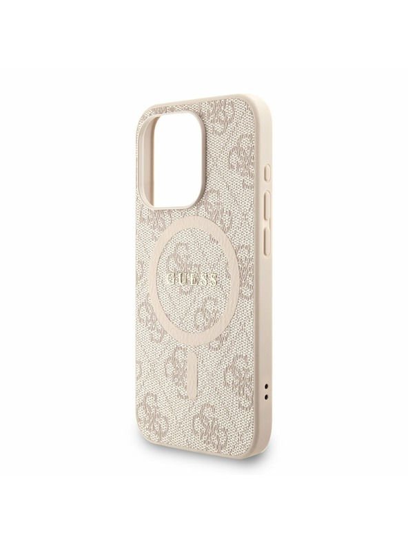 Guess Guess PU bőr 4G színes gyűrű szíj MagSafe hátlap iPhone 15 Pro Max Pink