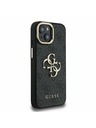 Guess Guess PU 4G fém logó állvány kamera keret hátlap iPhone 15 Black