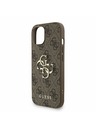 Guess Guess PU 4G fém logó szíj hátlap iPhone 15 Brown