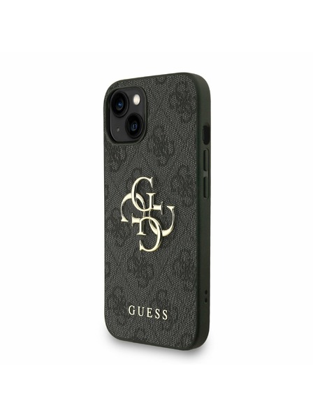 Guess Guess PU 4G fém logó szíj hátlap iPhone 15 Black