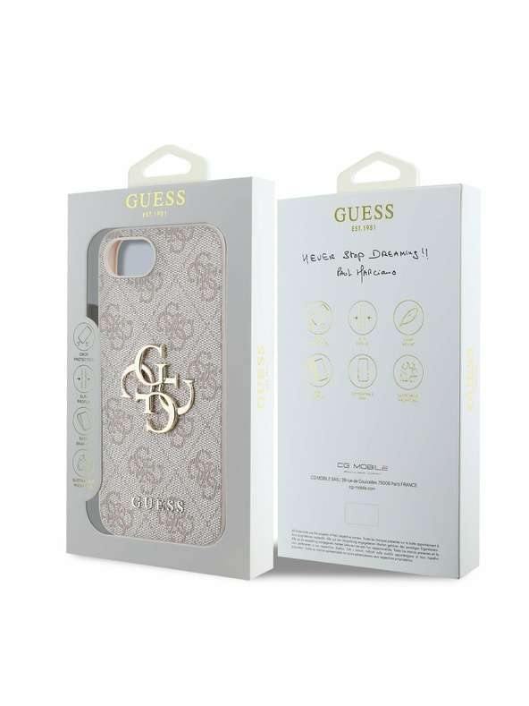 Guess Guess PU 4G fém logó hátlap iPhone 16e Pink