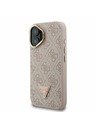 Guess Guess PU 4G Strass háromszög logó állvány kamera keret MagSafe hátlap iPhone 16 Pink