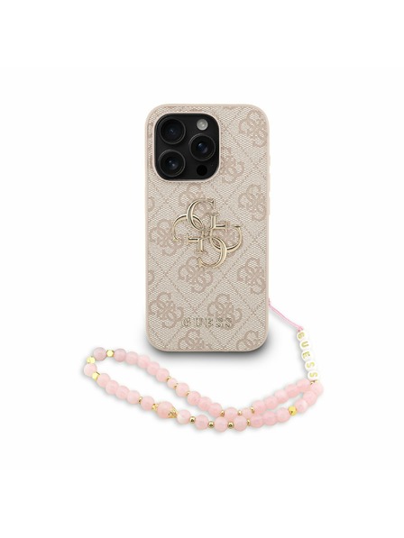 Guess Guess PU 4G fém logó szíj hátlap iPhone 15 Pro Pink