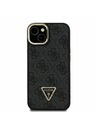 Guess Guess PU 4G Strass háromszög logó állvány kamera keret MagSafe hátlap iPhone 13 Black