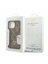 Guess Guess PU 4G Strassz Háromszög Logo Állvány Kamera Keret MagSafe Hátlap iPhone 14-hez Barna