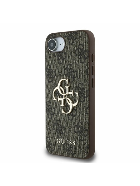 Guess Guess PU 4G Fém Logo Hátlap iPhone 16e-hez Barna