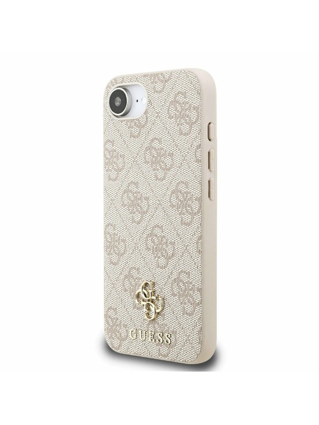 Guess Guess PU 4G Kis Fém Logo MagSafe Hátlap iPhone 16e-hez Rózsaszín