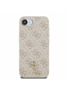 Guess Guess PU 4G Kis Fém Logo MagSafe Hátlap iPhone 16e-hez Rózsaszín