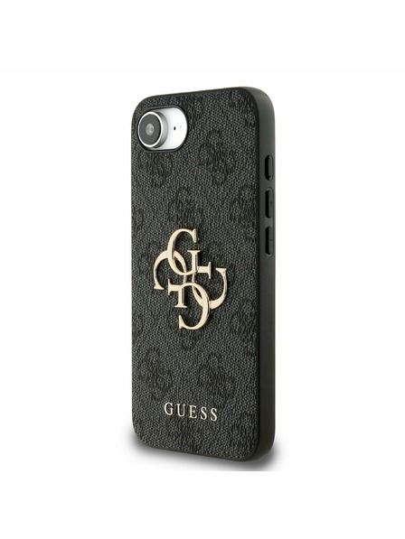 Guess Guess PU 4G Metal Logo Hátlap iPhone 16e-hez Szürke