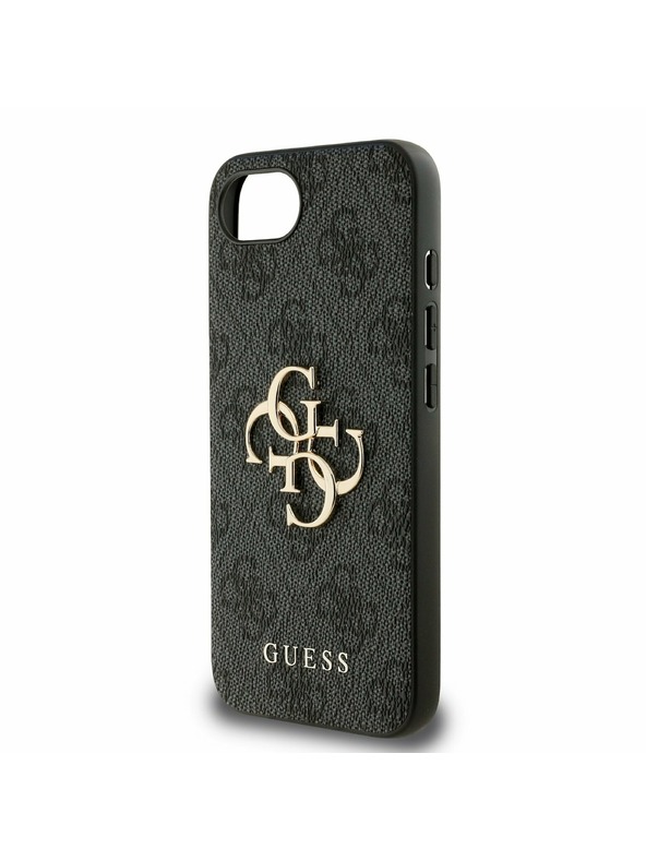 Guess Guess PU 4G Metal Logo Hátlap iPhone 16e-hez Szürke