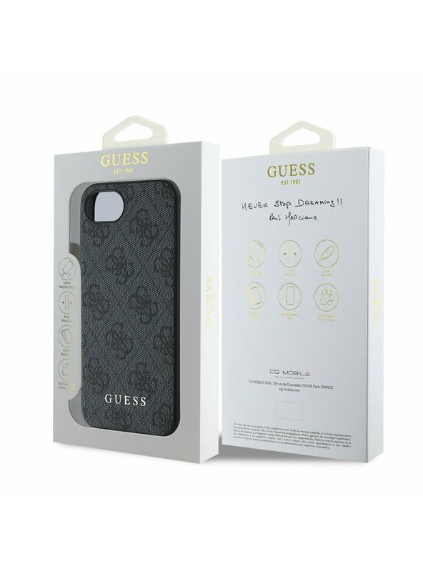 Guess Guess 4G Charm Hátlap iPhone 16e Tónus Szürke