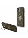 Guess Guess PU 4G Metal Logo Állvány Kamera Keret Hátlap iPhone 15 Barna