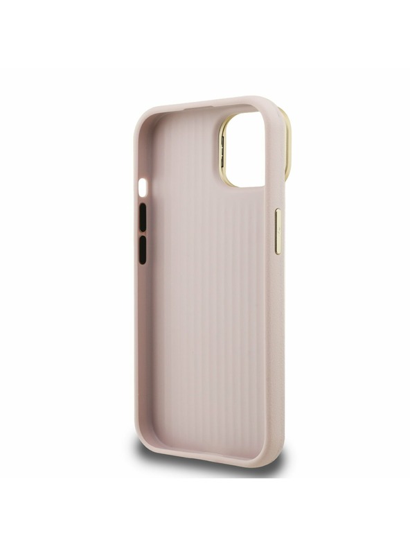 Guess Guess PU Mintás 4G Logó Állvány Kamera Keret Hátlap iPhone 15 Pink