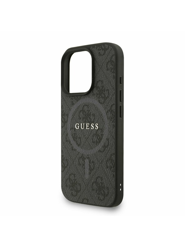 Guess Guess PU Bőr 4G Színes Gyűrűs Szíj MagSafe Hátlap iPhone 16 Pro Black