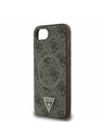Guess Guess PU 4G Strassz Háromszög Metal Logo Hátlap iPhone 16e Barna