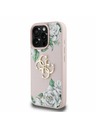Guess Guess PU Mintás Rózsák 4G Metal Logo Hátlap iPhone 16 Pro Pink