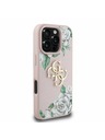 Guess Guess PU Mintás Rózsák 4G Metal Logo Hátlap iPhone 16 Pro Pink