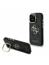 Guess Guess PU 4G Metal Logo Állvány Kamera Keret Hátlap iPhone 16 Pro Max Black
