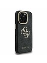 Guess Guess PU 4G Metal Logo Állvány Kamera Keret Hátlap iPhone 16 Pro Max Black