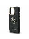 Guess Guess PU 4G Metal Logo Állvány Kamera Keret Hátlap iPhone 16 Pro Max Black