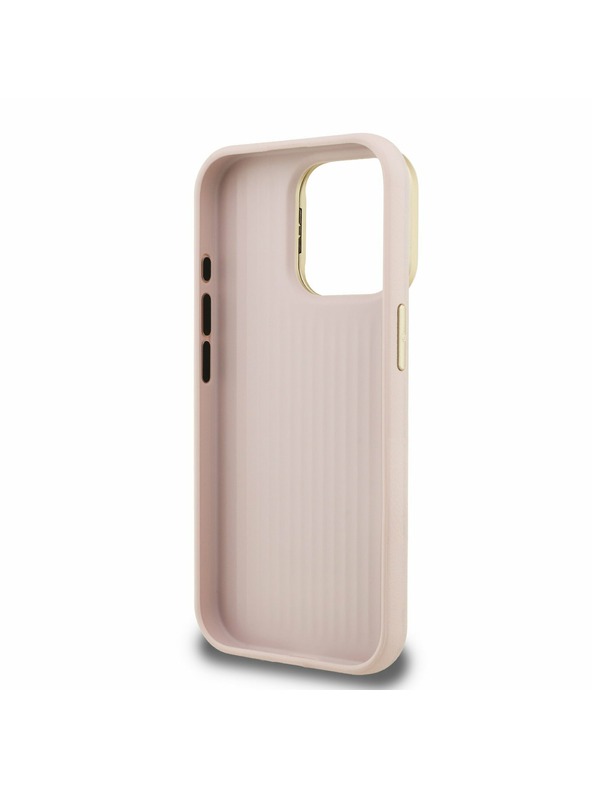Guess Guess PU Mintás 4G Logó Állvány Kamera Keret Hátlap iPhone 15 Pro Max Pink