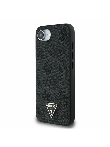 Guess Guess PU 4G Strassz Háromszög Metal Logo Hátlap iPhone 16e Black