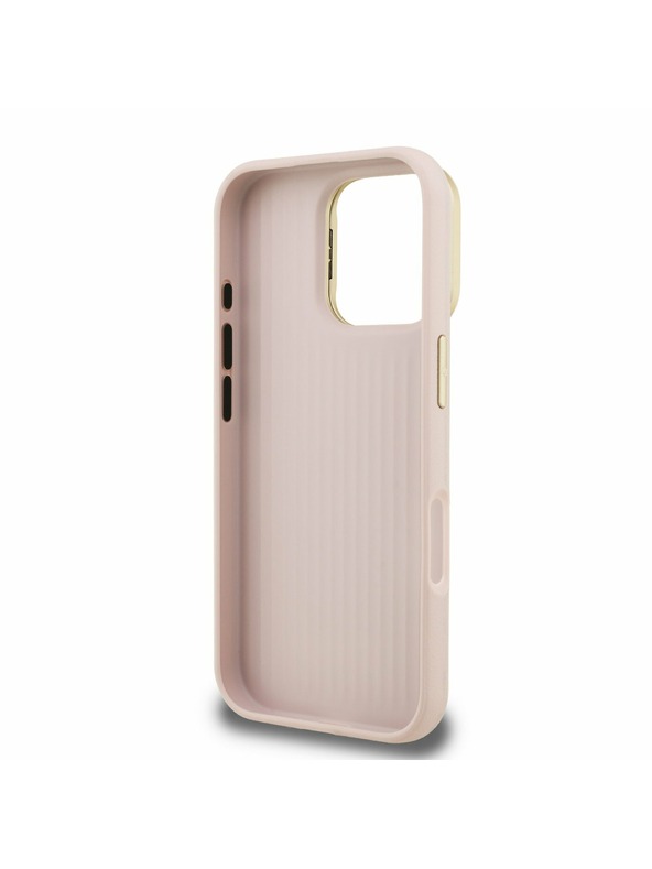Guess Guess PU Mintás 4G Logó Állvány Kamera Keret Hátlap iPhone 16 Pro Max Pink